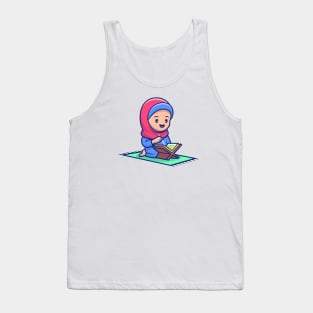 Cute girl moslem reading Tank Top